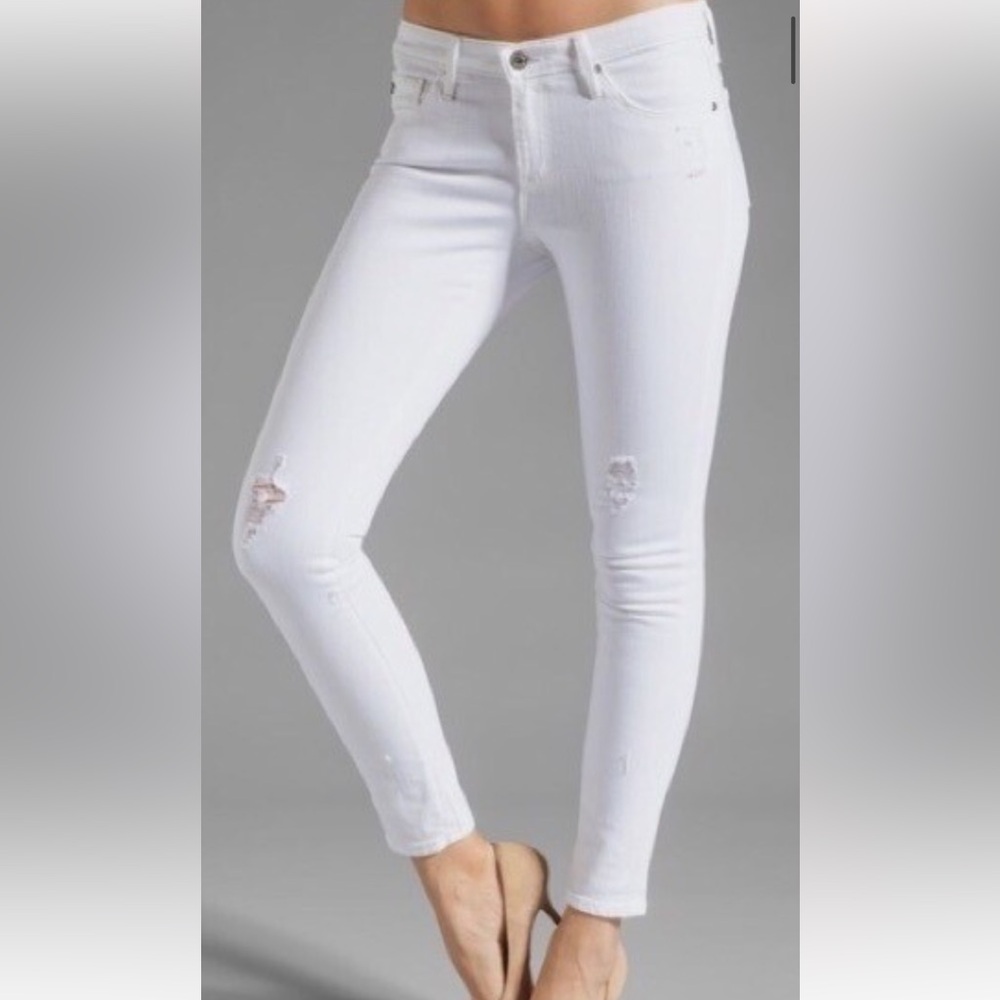 AG Adriano Goldschmied the stevie ankle slim straight  White Skinny Jeans sz 29